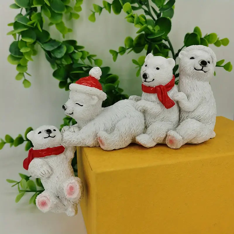 Polar Bear Resin Figurine - Holiday Decor Indoor/Outdoor