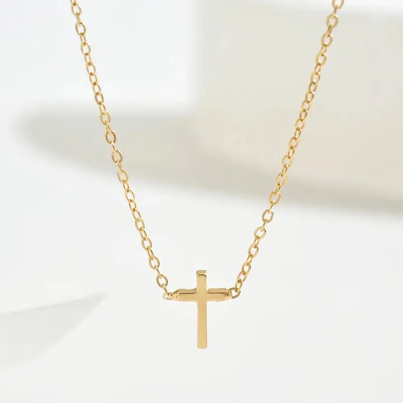 Golden Cross Pendant Necklace