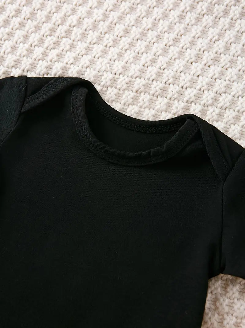 Body imprimé « Bébé ne partage pas sa nourriture » | Combinaison d'été en tricot extensible