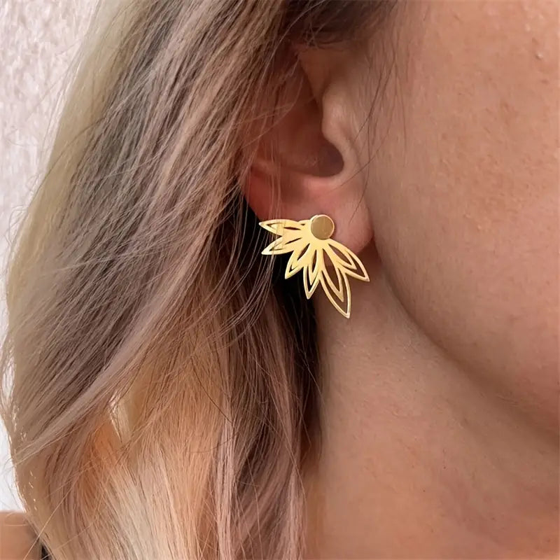 Elegant Minimalism-Inspired Petal Jacket Earrings