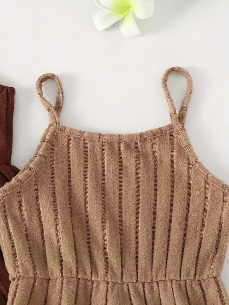 Ensemble short et body à volants pour bébé fille | Tenue printemps/été 2 pièces à rayures