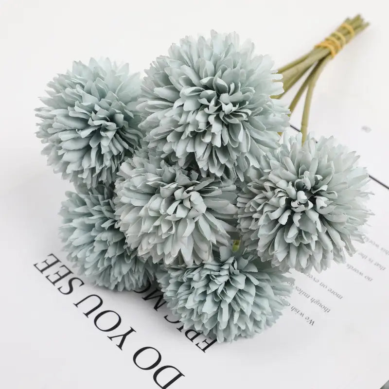 Bouquet de pissenlits artificiels et de chrysanthèmes Pong, 5 pièces – Décoration de table pour mariage et maison