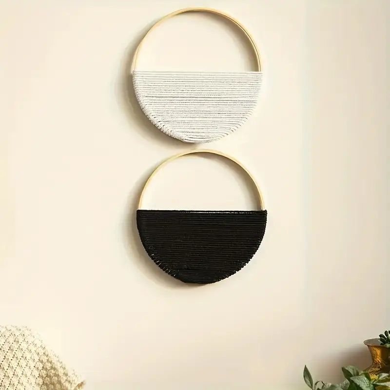 2pcs Handcrafted Bamboo Wall Art Set