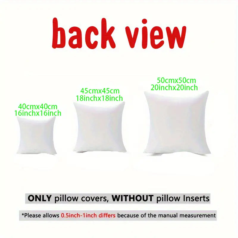 4pcs Floral Pillow Covers 18x18 Beige Brown - Decorative Cushion Cases