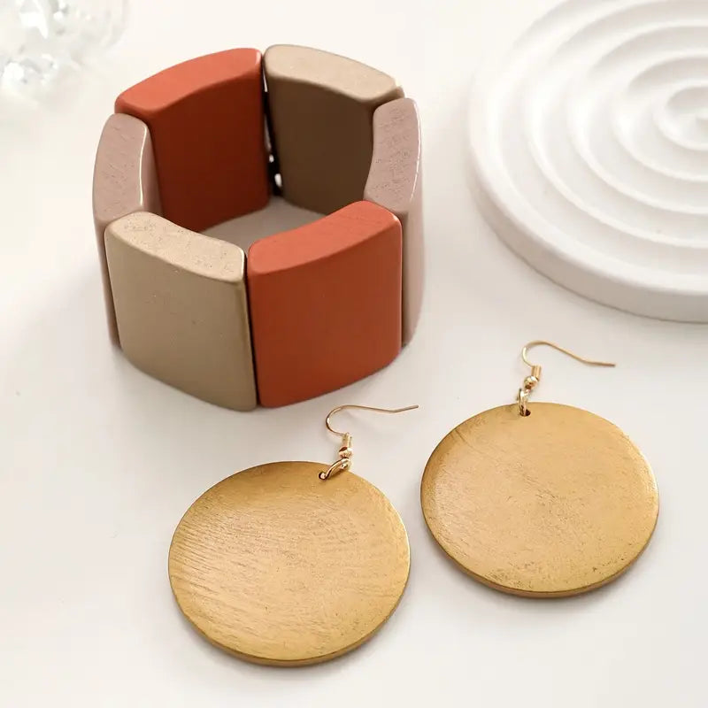 Bohemian Wooden Square Bracelet – Stylish Hand Jewelry Gift for Women