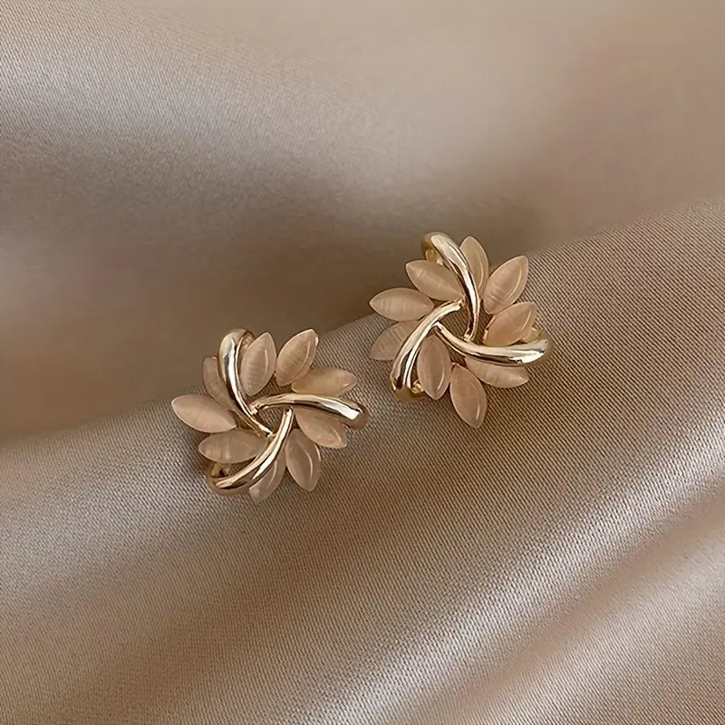 Sunflower Stud Earrings - 925 Silver Post - Women