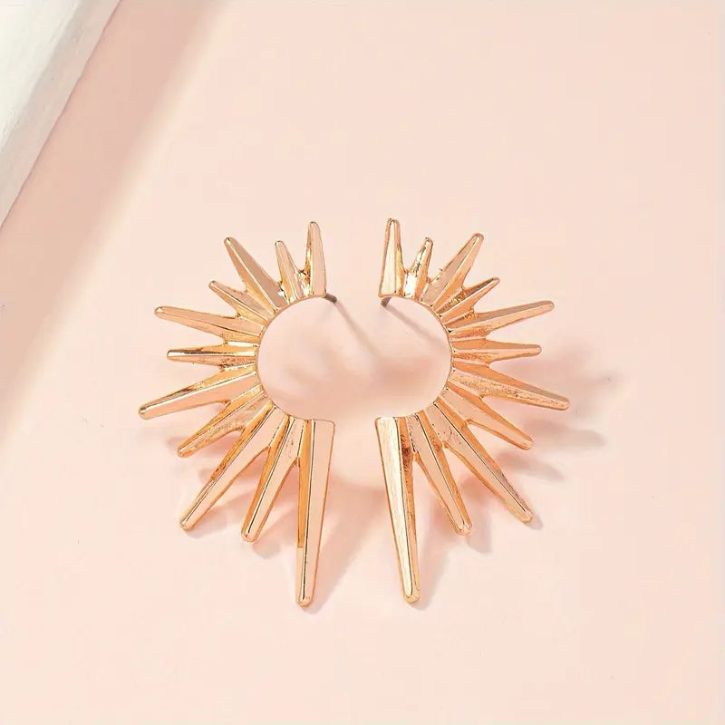 Boucles d'oreilles élégantes en forme de tournesol – Bijoux en alliage pour femmes, élégants et légers