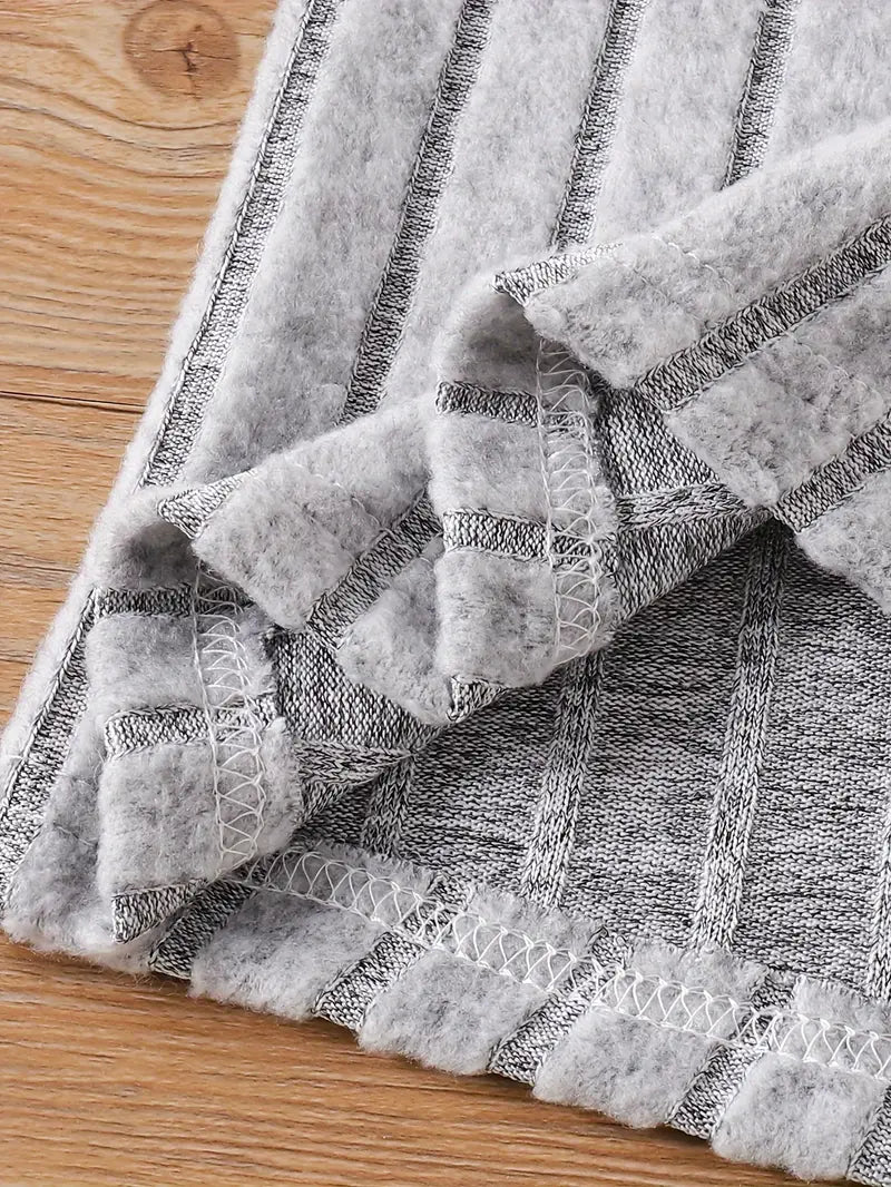 Robe à col roulé et blocs de couleurs pour fille | Tenue décontractée confortable et extensible à manches longues