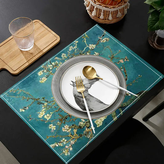 4pcs Vincent Van Gogh Almond Blossoms Design Place Mats