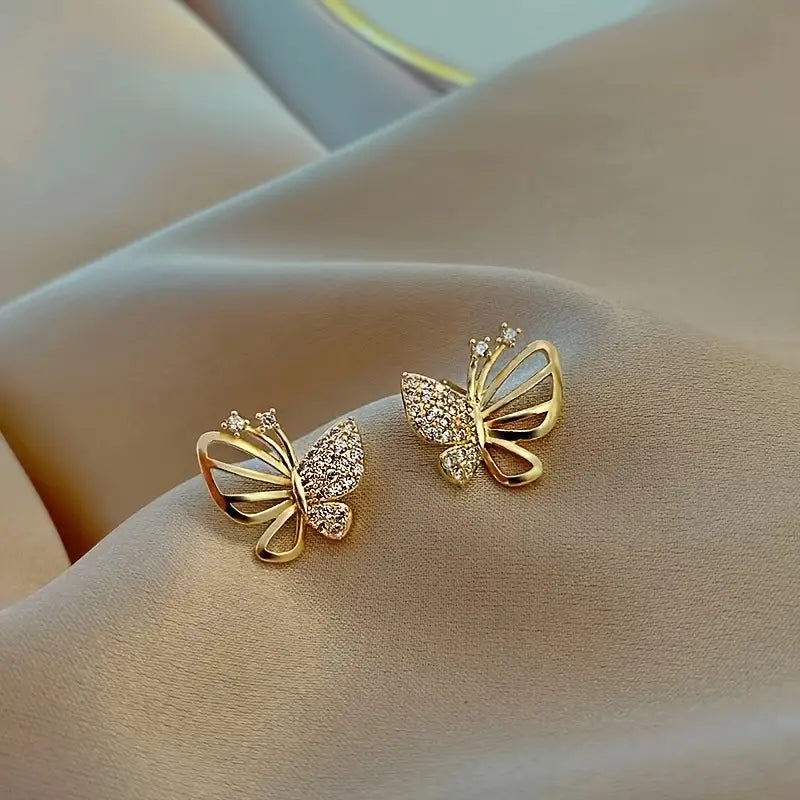 Gold Stud Earrings - Minimalist Lightweight Jewelry
