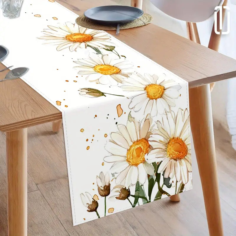Floral Spring Table Runner – Indoor Outdoor Dining Table Decor, 33x183 cm