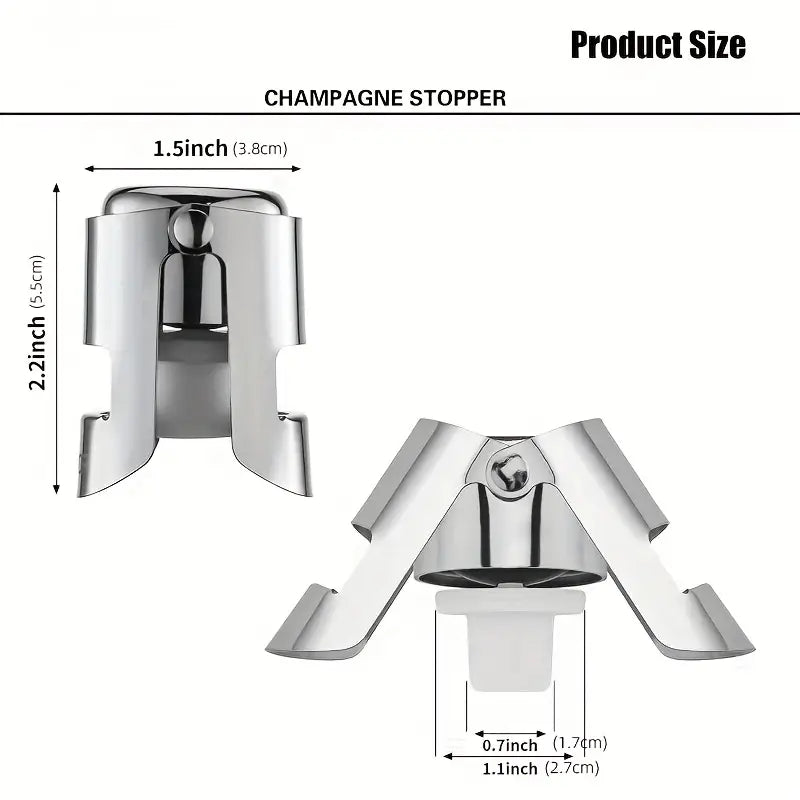 2pcs Stainless Steel Champagne Stoppers