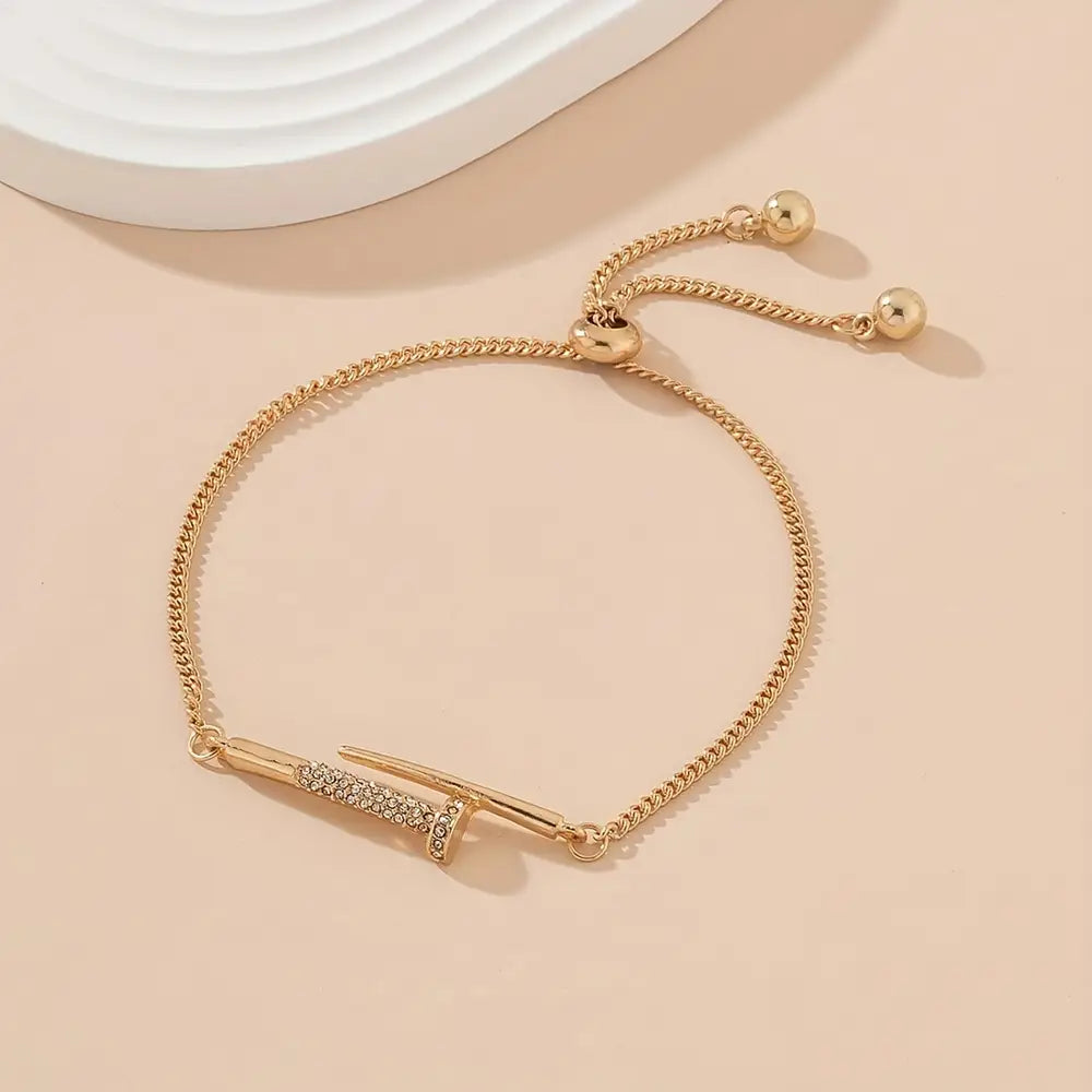 Unique Adjustable Hand Chain Bracelet Alloy 18K Gold Plated