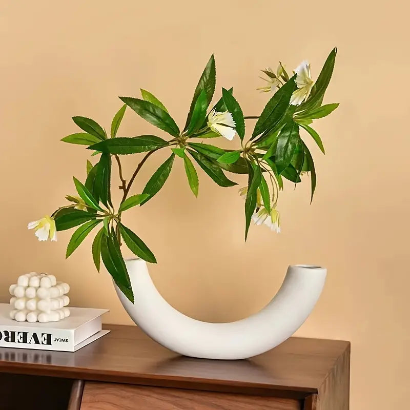 Vase cylindrique minimaliste avec fleurs artificielles – Décoration de Thanksgiving et de maison (1 pièce/2 pièces)