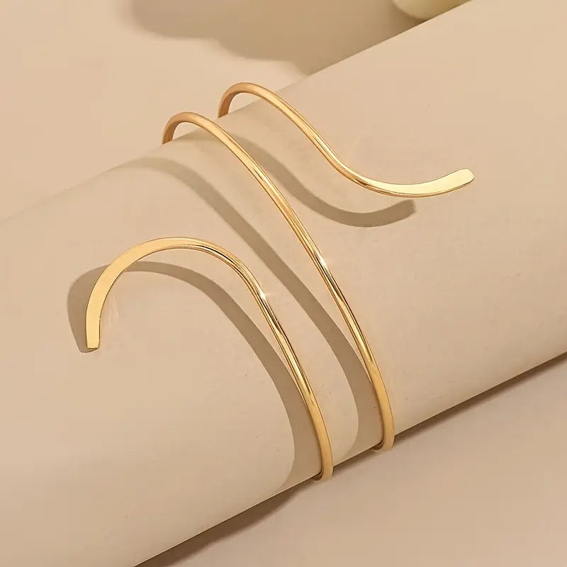 Gold Layered Bracelet Women Adjustable Geometric Chain
