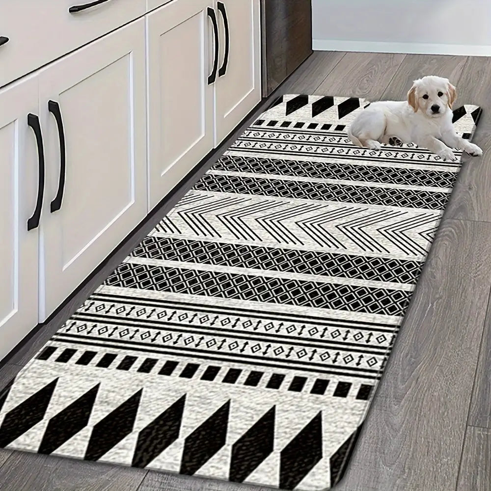 1pc Non-Slip Moroccan Area Rug - Soft and Washable