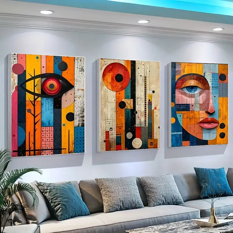 Bohemian Abstract 3-delige canvasset - Moderne Afrikaanse mode-wandkunstposters
