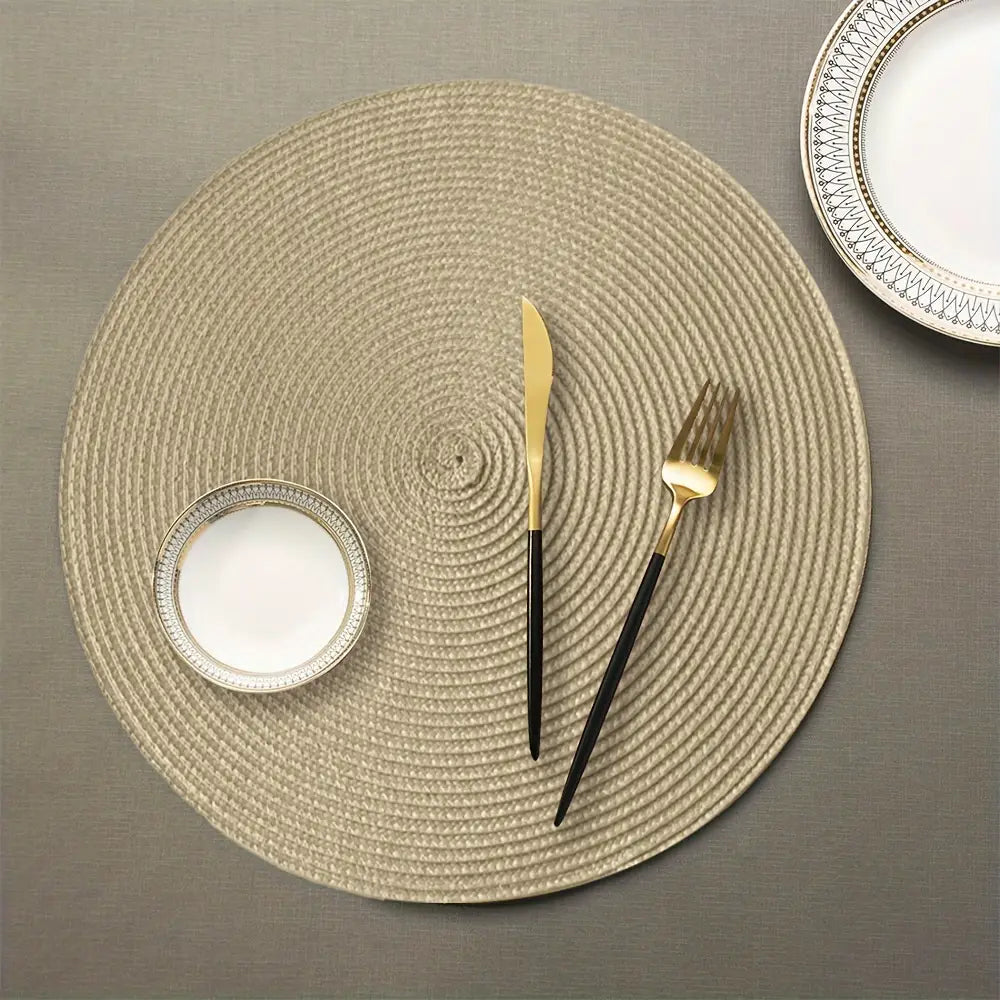 4pcs Round Braided Placemats