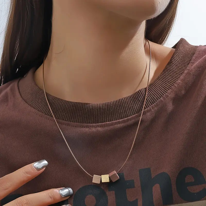 Boho Chic Wooden Beaded Necklace – Vintage Braided Jewelry for Casual Wear