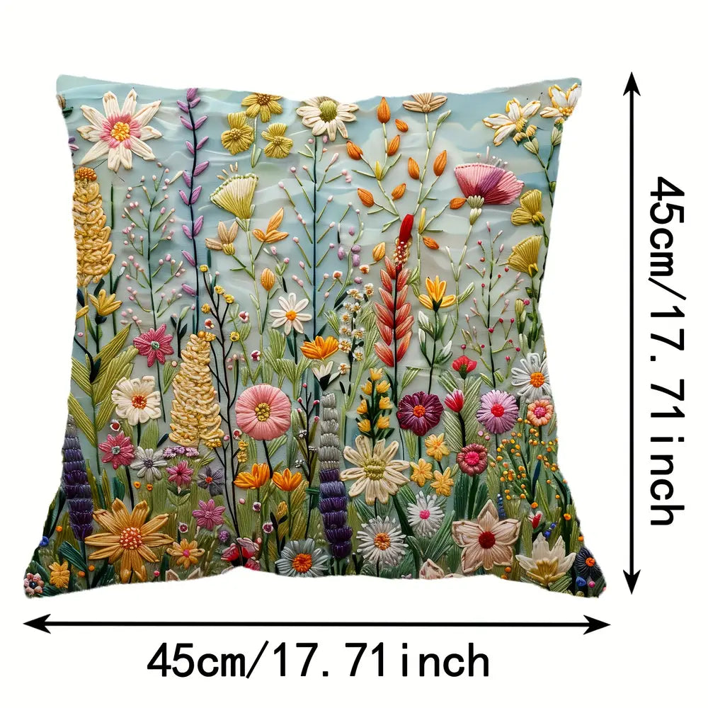 1pc Contemporary floral throw pillow cover 45cmx45cm