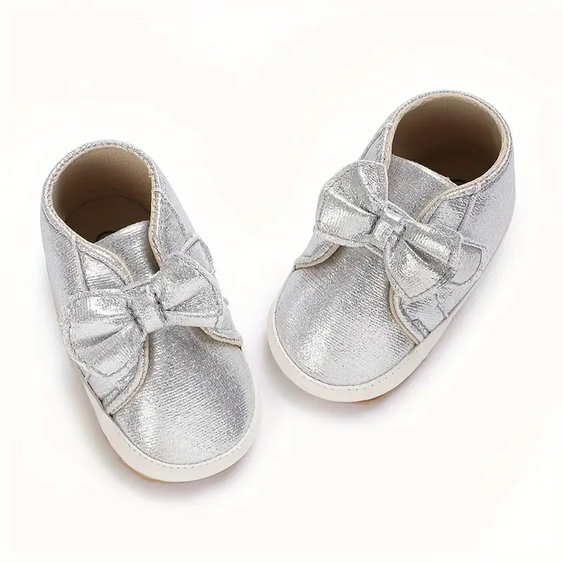 Chaussures chics à nœud pour bébé fille | Chaussures de marche souples et respirantes