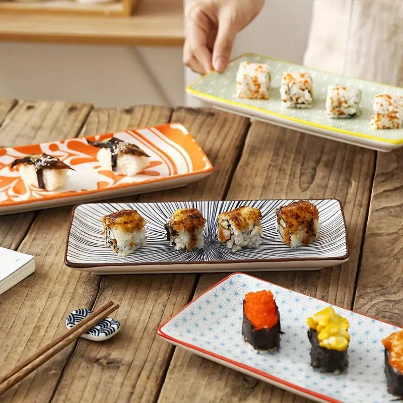 2PCS 9.8-Inch Dinner Plates – Ceramic Serving Plates for Sushi & Dumplings