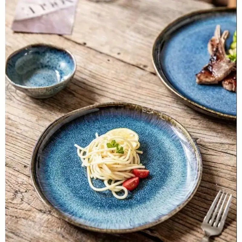 Irregular Ceramic Plates - Glazed Dinnerware Steak Pasta