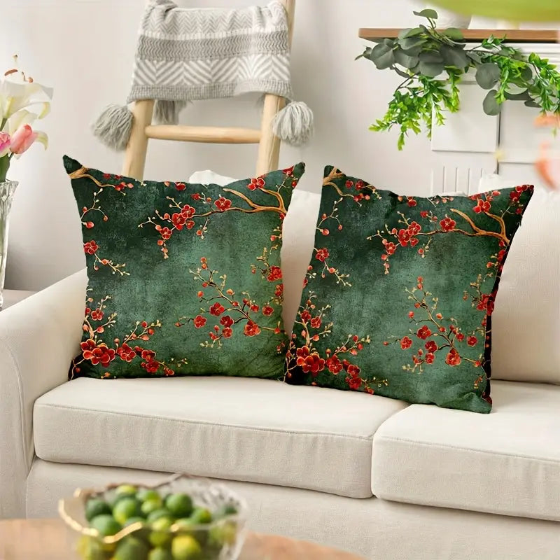 Jade Plum Pillow Covers 45x45cm - Plush Sofa Decor Washable