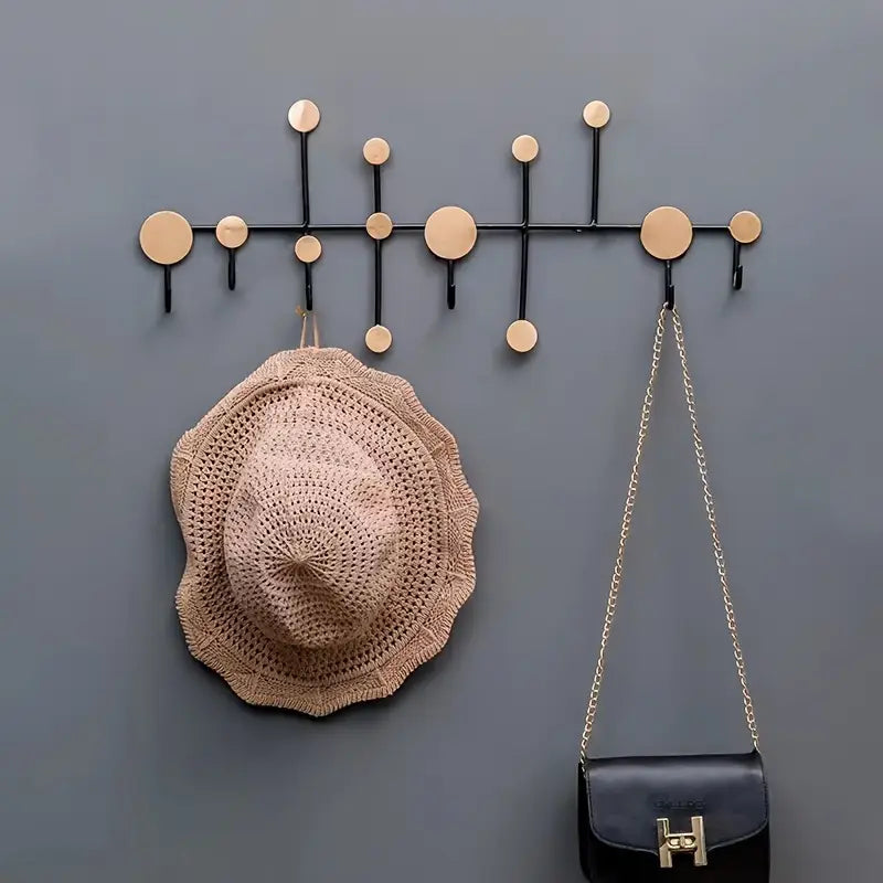 Wall Mounted Towel Rack - Entryway Hooks, Coat & Key Hanger