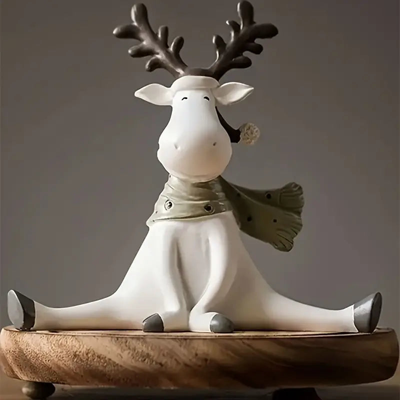 Resin Deer Sculpture - Hand-Painted Figurine Home Decor Gift