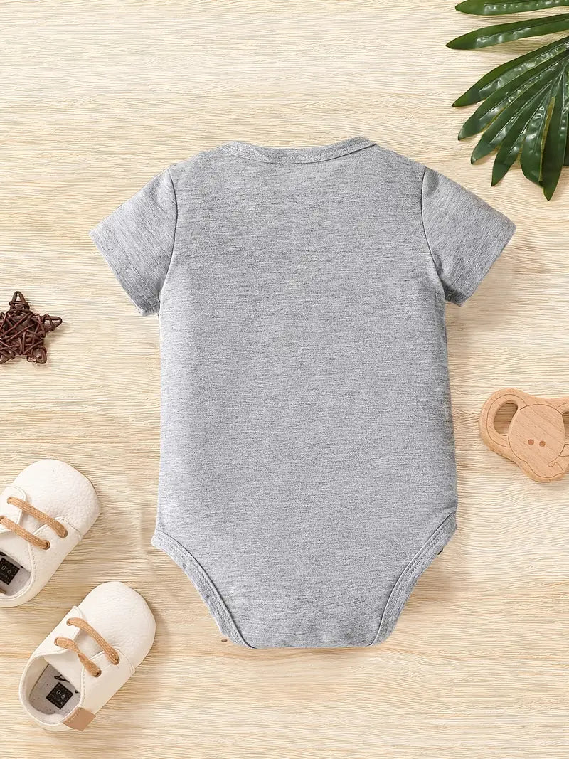 Babyjongens casual game grafische print onesie - Zacht korte mouwen ronde hals body voor baby's