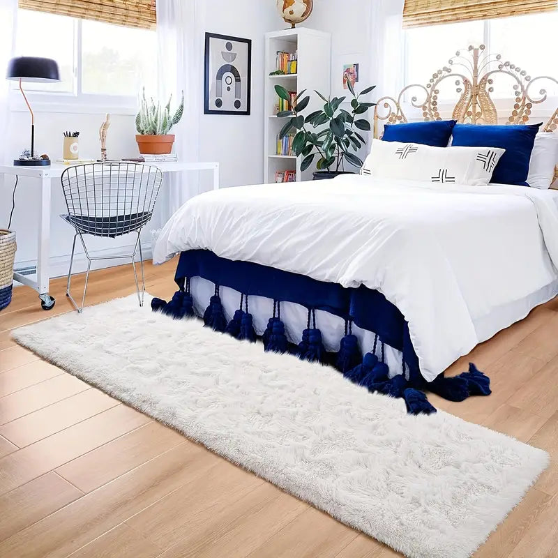 Soft Plush Area Rug: Bedroom Living Room Polyester Carpet