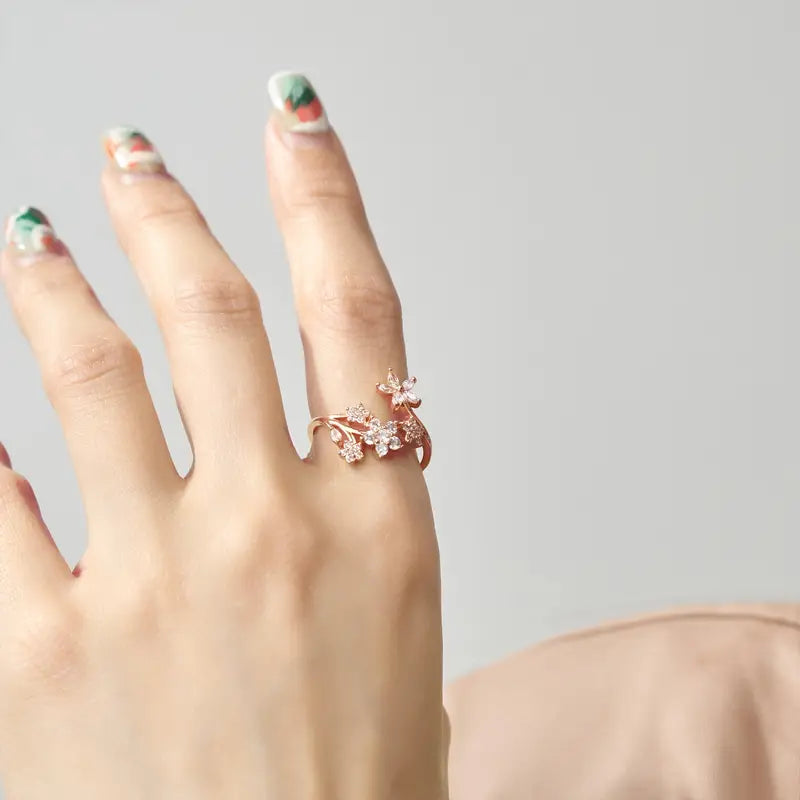 Adjustable Zirconia Ring - Women's Elegant Casual Jewelry