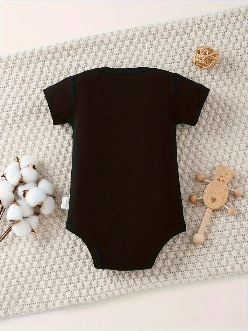 Body imprimé « Bébé ne partage pas sa nourriture » | Combinaison d'été en tricot extensible