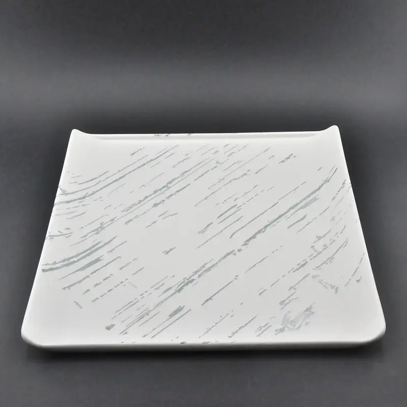 Ceramic Square Platter – Textured Modern Steak or Appetizer Plate