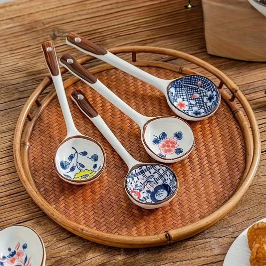 6pcs Set Multi-Use Ceramic Dessert Spoons