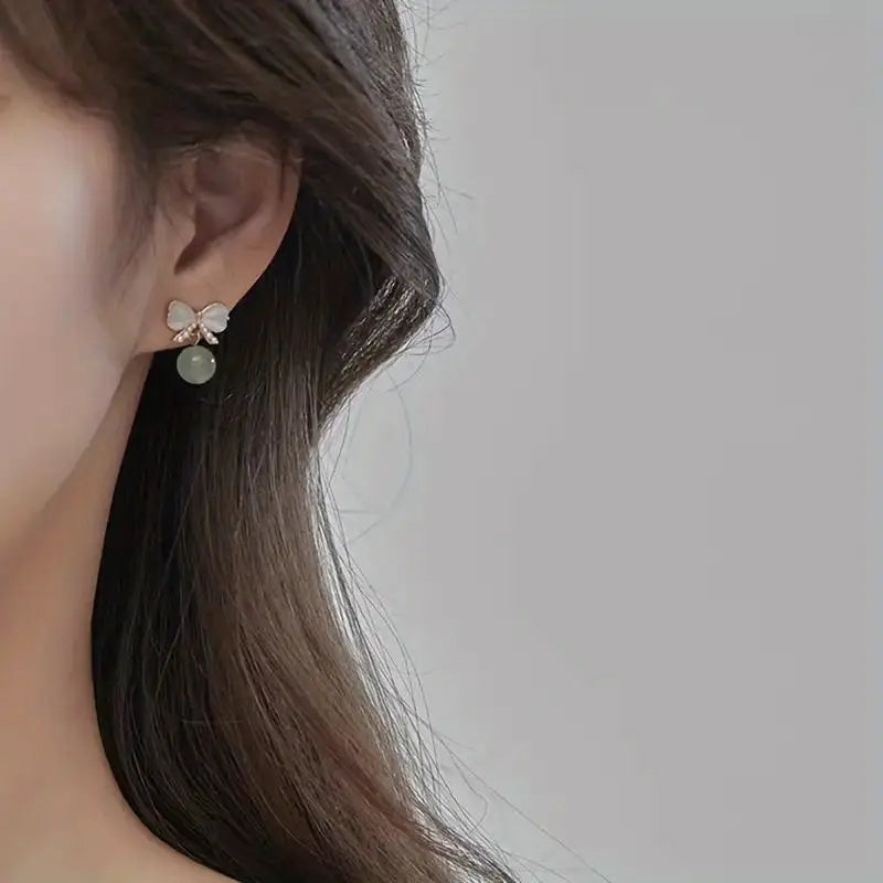 1 Pair of Bow Women's Ear Studs