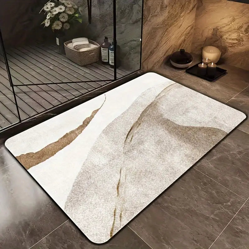 Geometric Gradient Bath Mat - Ultra Absorbent, Non-Slip, Quick Dry
