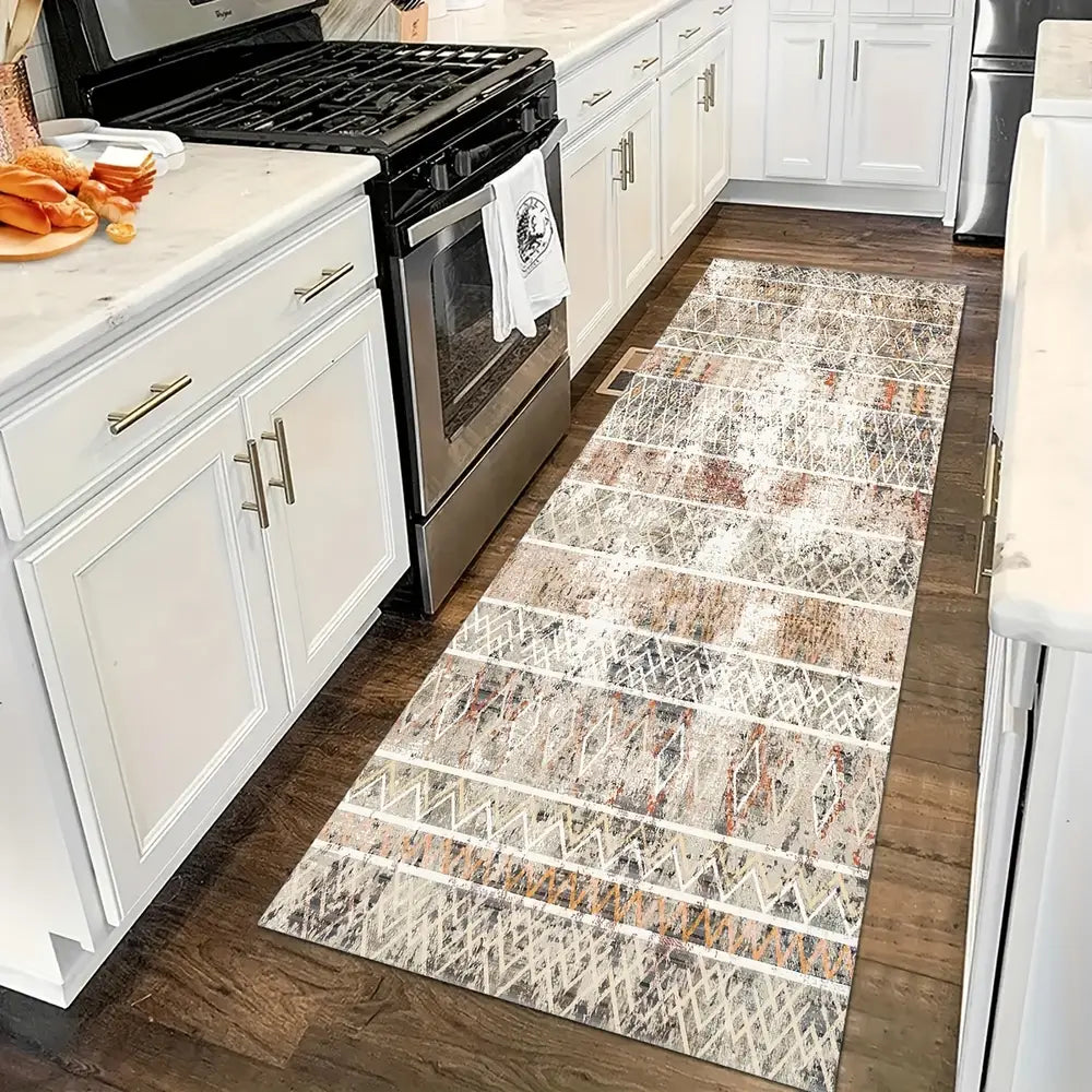 Moroccan Tribal Runner Rug - Stain Resistant Non-Slip Washable Rug