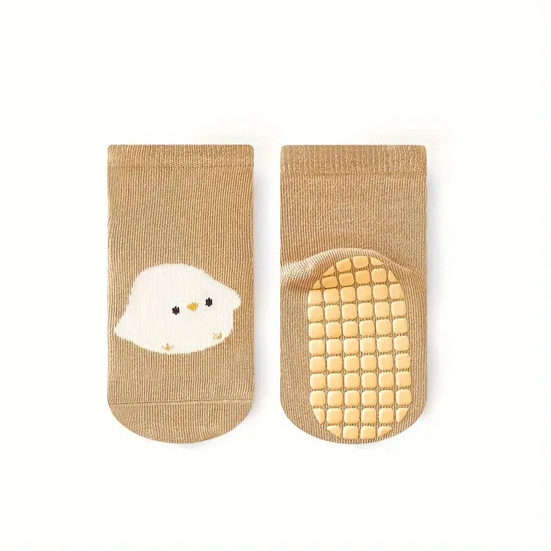 6 Pairs Non-Slip Toddler Floor Socks | Cute Cotton Anti-Skid Socks for Boys & Girls