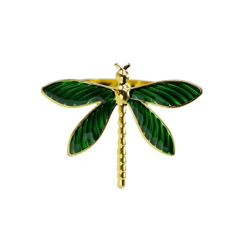Dragonfly Napkin Rings 6pcs - Cast Iron Elegant Table Decor