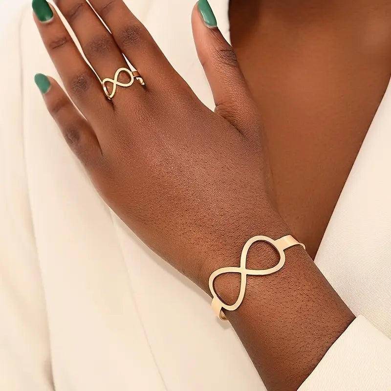 Bowknot Bracelet Ring Set - Women's Jewelry