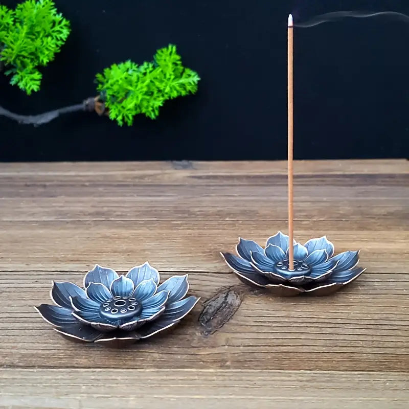 Mini support à fleurs de lotus à 2 niveaux – Décoration pour méditation, yoga et spa