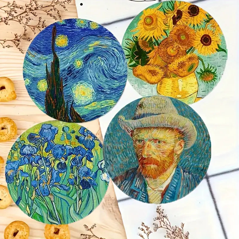 Vincent Van Gogh Art Coasters - 4pcs Set
