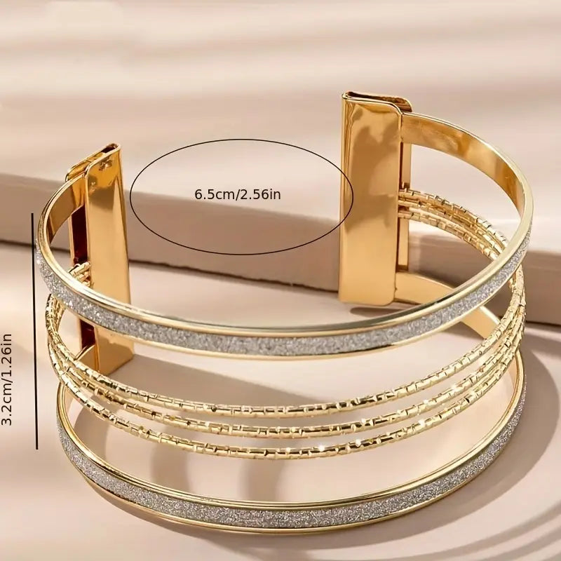 1pc Multi Layers Open Bangle Bracelet