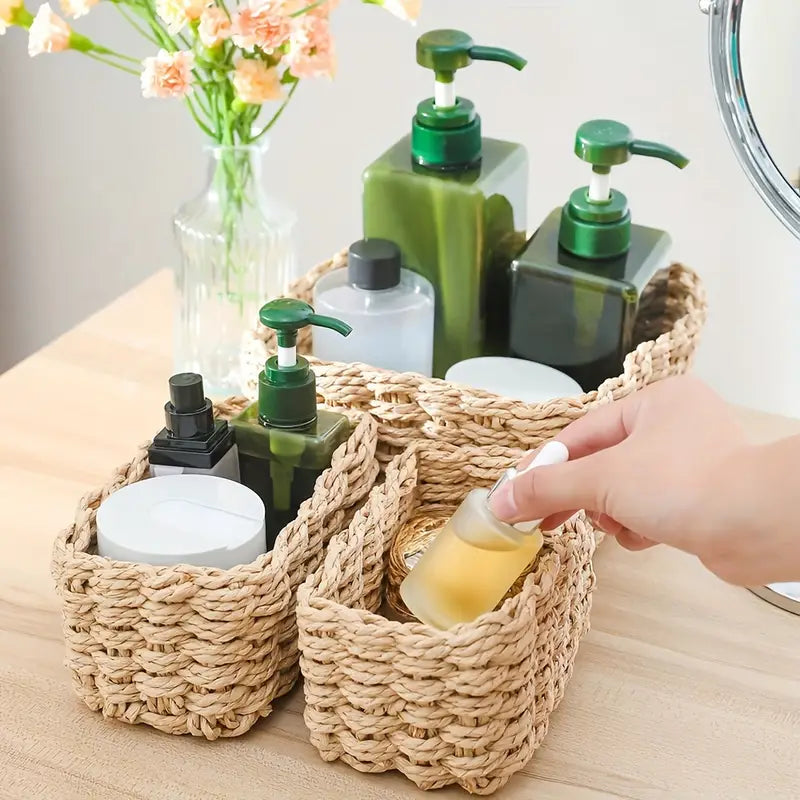 Boho Woven Storage Baskets 3-Piece Set - Toys, Clothes, Home & Office