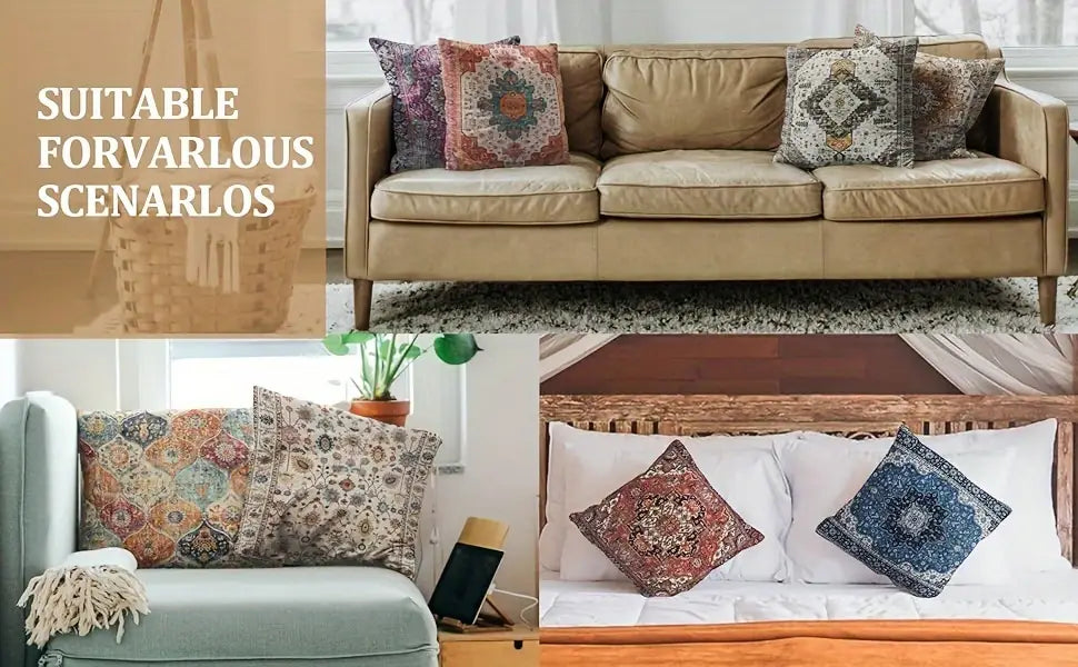 Lot de 2 housses de coussin en velours à motifs géométriques - 45 cm x 45 cm
