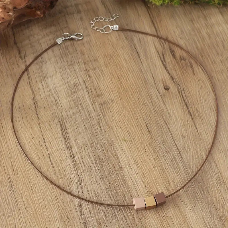 Boho Chic Wooden Beaded Necklace – Vintage Braided Jewelry for Casual Wear