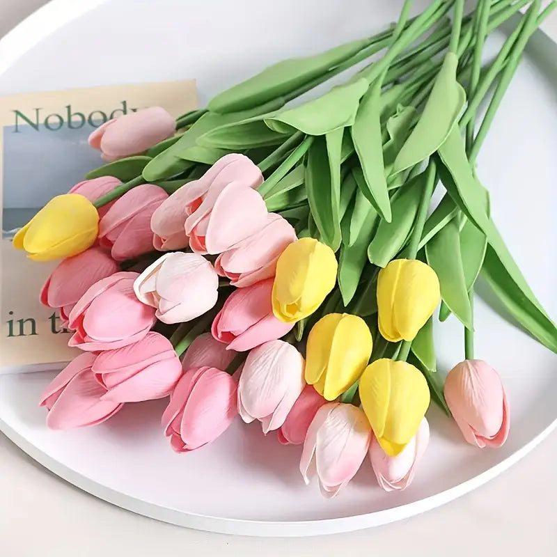 6 tulipes artificielles réalistes – Décoration de mariage et d'intérieur à faire soi-même pour fêtes et jardins