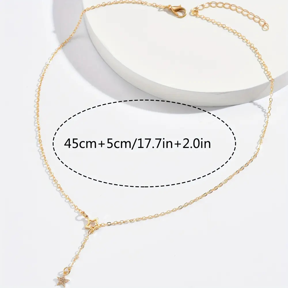 Exquisite Shiny Star Y-Shaped Clavicle Chain Necklace For Women